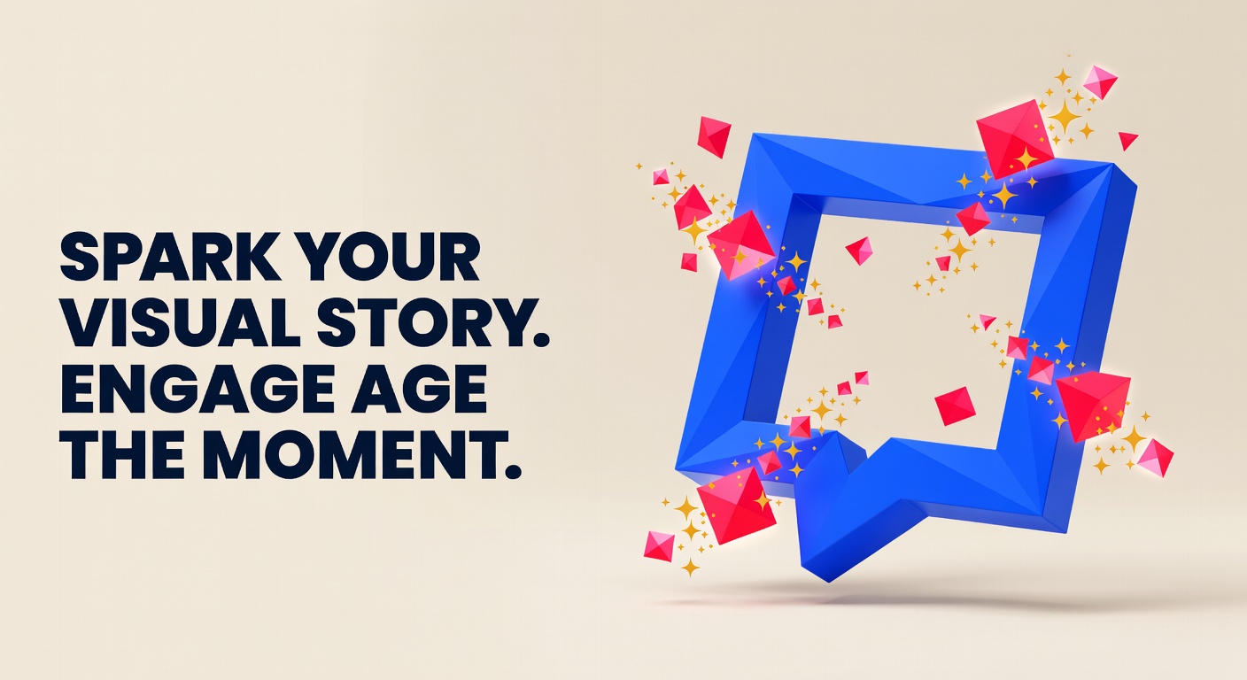 3D image frame with click cursor representing visual content engagement