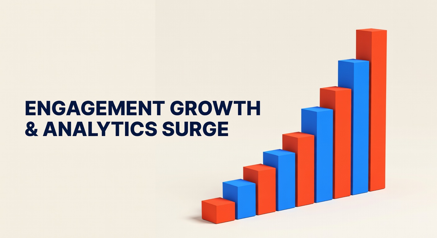 Rising bar chart of engagement growth for LinkedIn posts