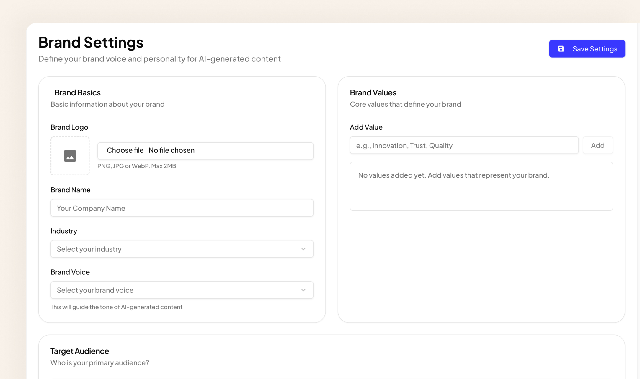 Brand Voice Training - Product Screenshot