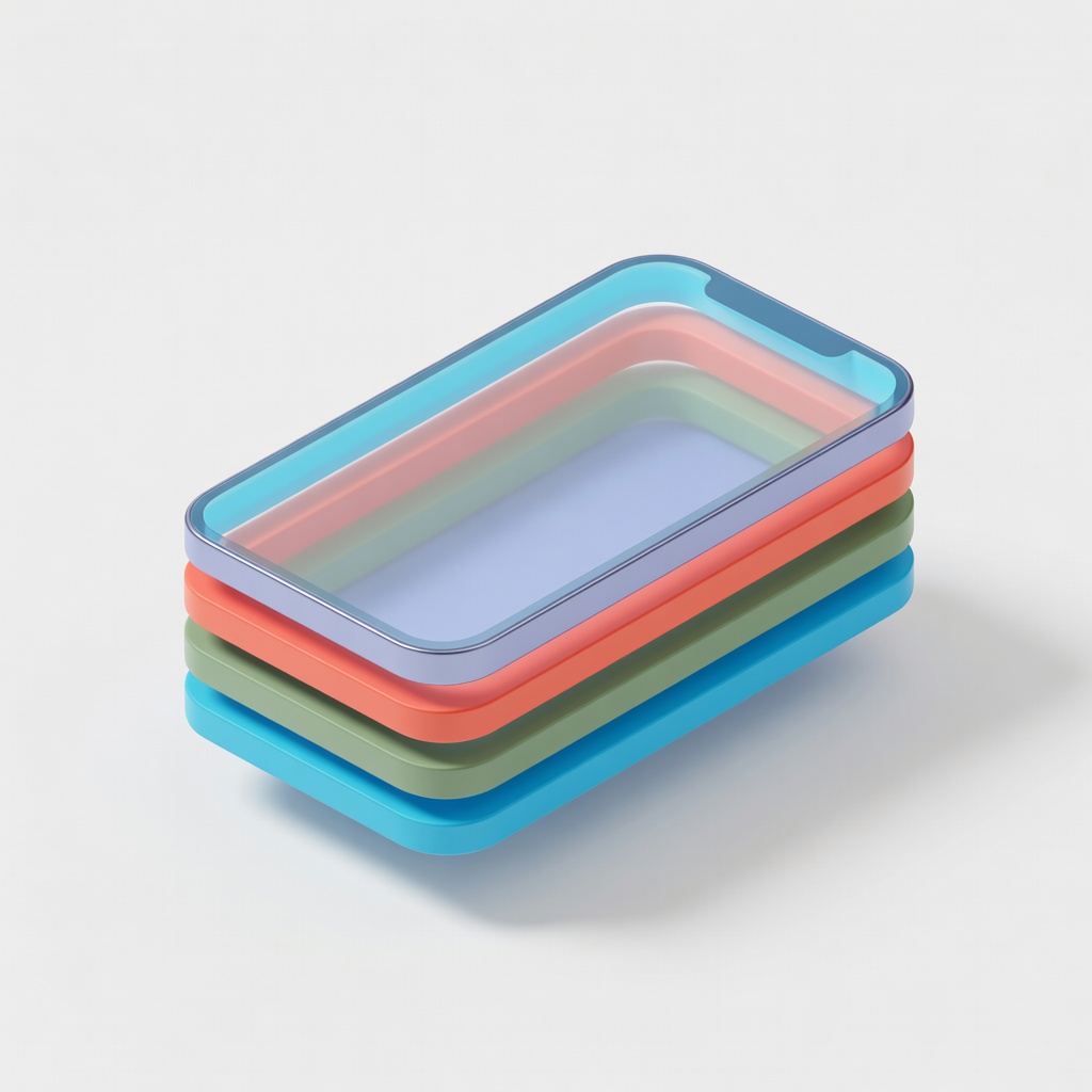 3D smartphone icon with glossy metallic finish